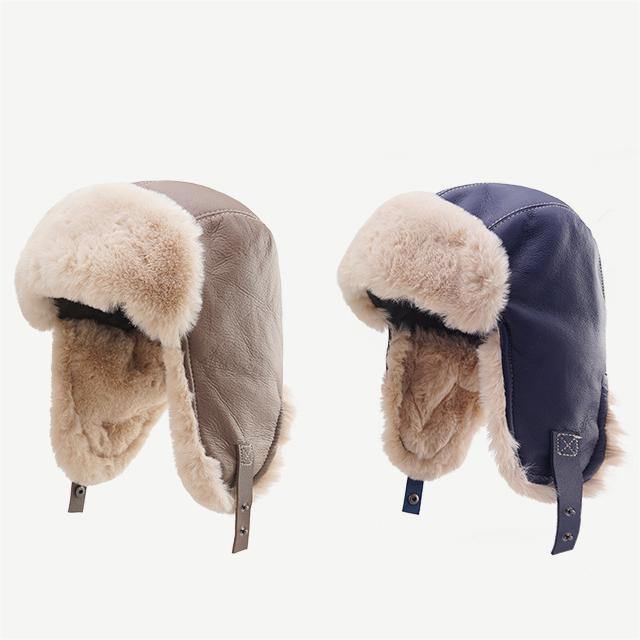 Unisex Leifeng Type woman and  Kids faux Fur fleece pu leather hat Fluffy Trapper Hat Winter warm hat With Ear Flaps