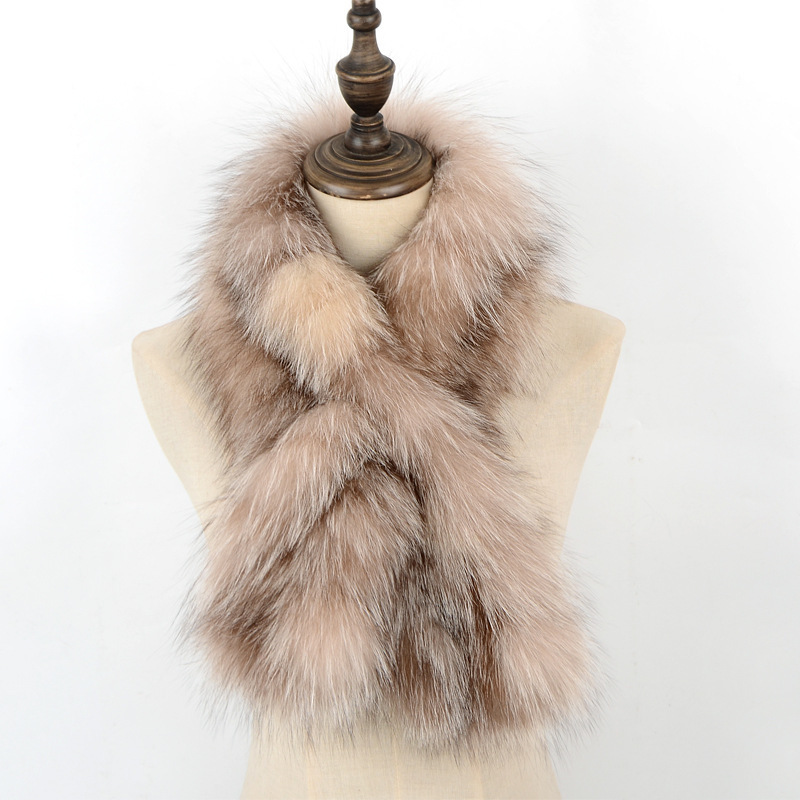 Fashion Luxury Fox Fur Collar Scarf For Women Factory  Made Fox Fur Collar For Winter Jacket real long plush fur scarves shawl