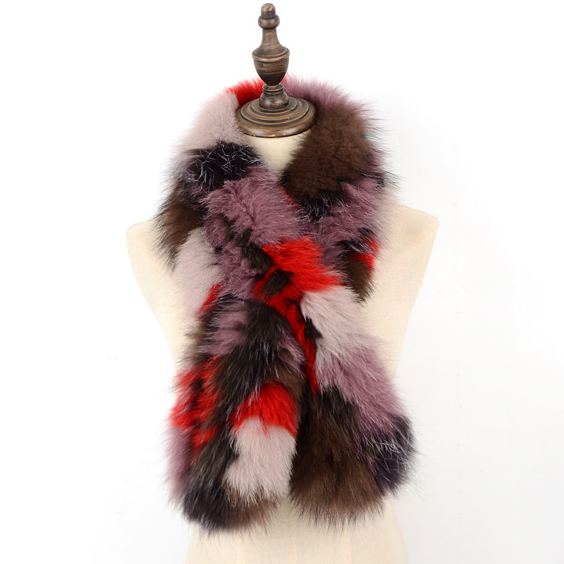 Fashion Luxury Fox Fur Collar Scarf For Women Factory  Made Fox Fur Collar For Winter Jacket real long plush fur scarves shawl