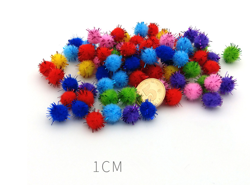 Wholesale Multi Color 10mm polyester 1000pcs  polypropylene plush pom poms for clothing toy hair ball