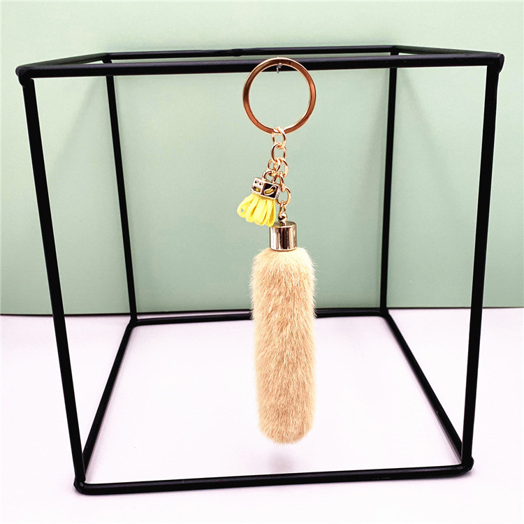 fairy tail keychain/faux mink fur tails/small fake tail key chain accessory  high qualify fur charm gift keyring