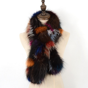 New Customizable Color Winter 100% Real Fox Fur Scarf And Shawl For Ladies multi color collar  women genuine fur fox scarf