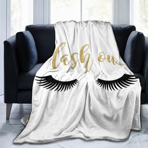 Custom Lash Room Decor Soft Cozy Warm Bed Couch Blanket Studio Eyelash Bed Fleece Throw Lash Blanket