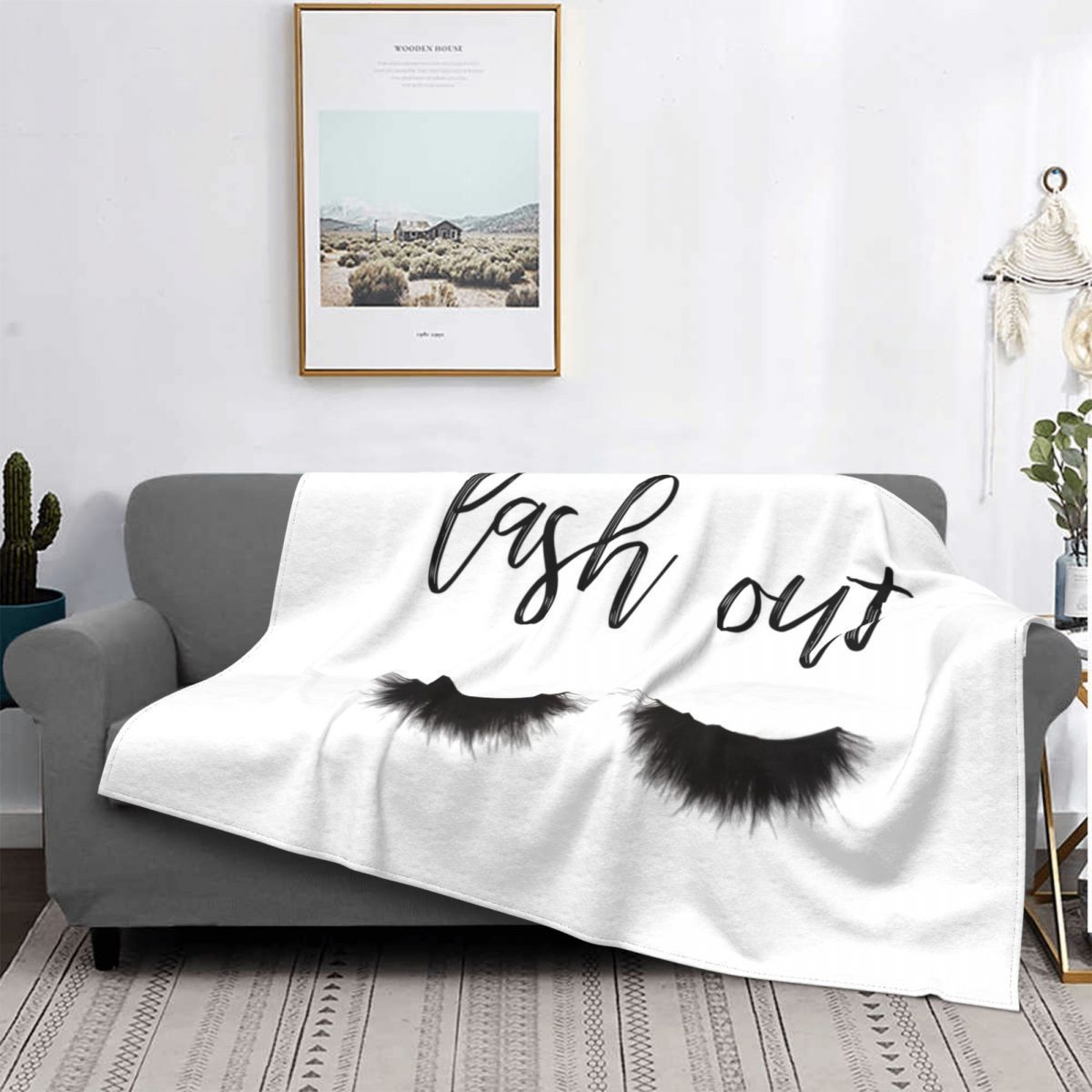 Custom Lash Room Decor Soft Cozy Warm Bed Couch Blanket Studio Eyelash Bed Fleece Throw Lash Blanket