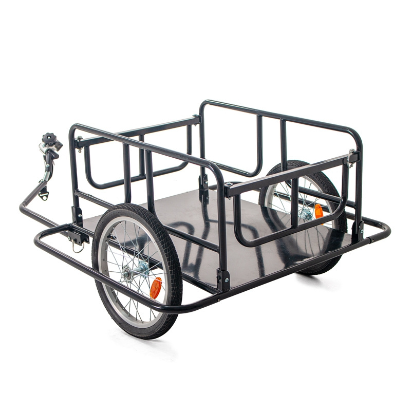 New Arrival Black Aluminum Alloy Electric Bike Cargo Large Loading Capacity Fat Tire Carrier Folding Bicycle Trailer