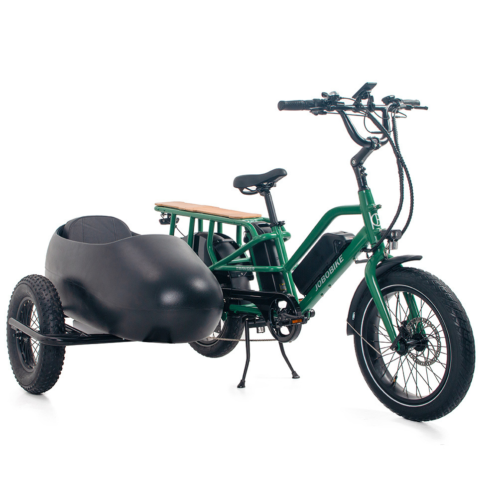 OEM 20inch Dual Battery High Speed E Bike Power Fatbike Electric Cargo Bike with sidecar