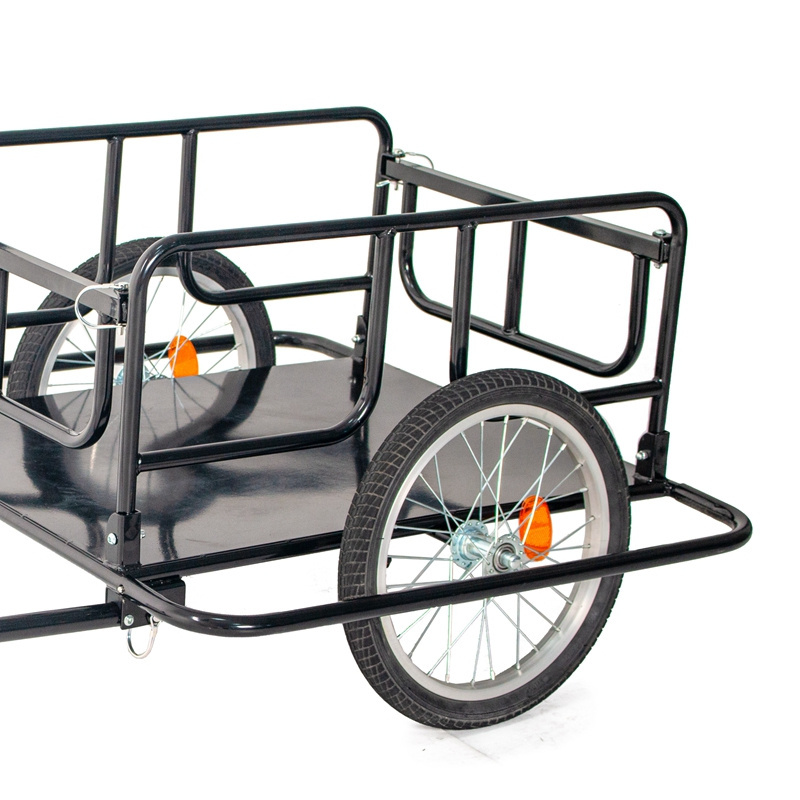 New Arrival Black Aluminum Alloy Electric Bike Cargo Large Loading Capacity Fat Tire Carrier Folding Bicycle Trailer