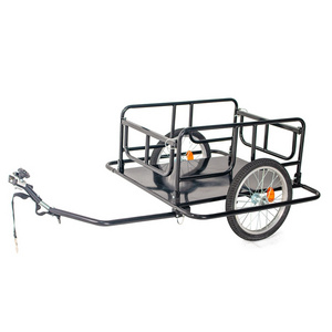 New Arrival Black Aluminum Alloy Electric Bike Cargo Large Loading Capacity Fat Tire Carrier Folding Bicycle Trailer