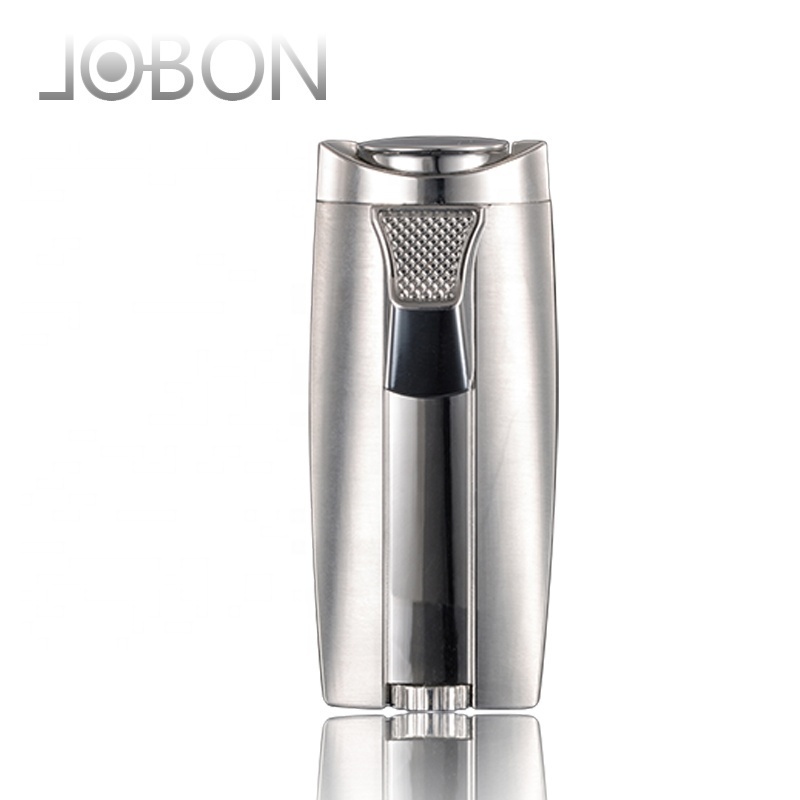 JOBON Windproof Double Jet Flame Cigarette Torch Lighter Custom Logo Refillable Butane Gas Torch Lighter For Smoking Accessory