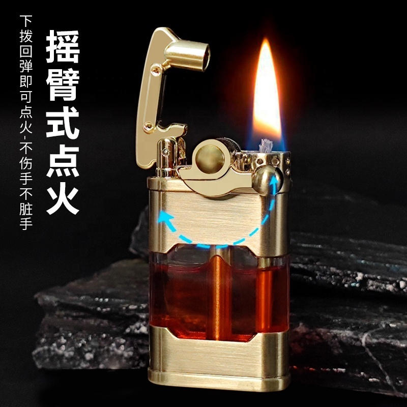 CHIEF Oil Kerosene Vintage Compact Mini Pure Copper Brass Custom Metal Refilling Special Flint  Lighter