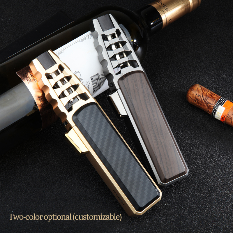 JOBON Cigar Blow Torch Gun BBQ Kitchen Smoke Metal Big Wholesale Cigarette Customized Jet Flame Butane Gas  Lighter Custom Logo