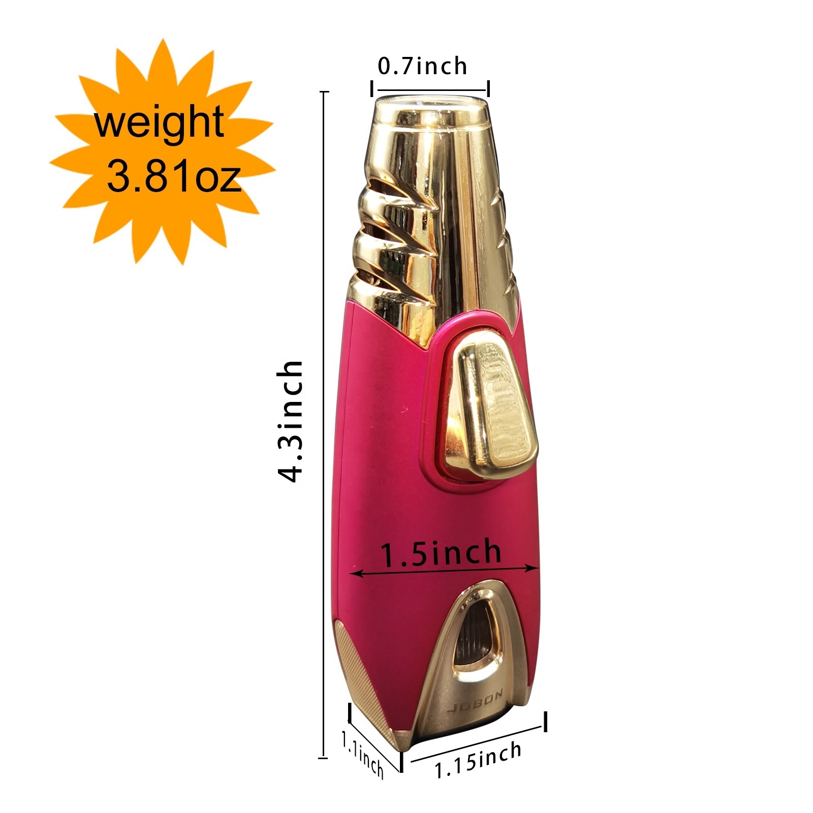 JOBON Customized Jet Flame Torch Lighter Gas Butane Refillable Windproof Flame Adjustment For Cigar Cigarette Smoking Accessory