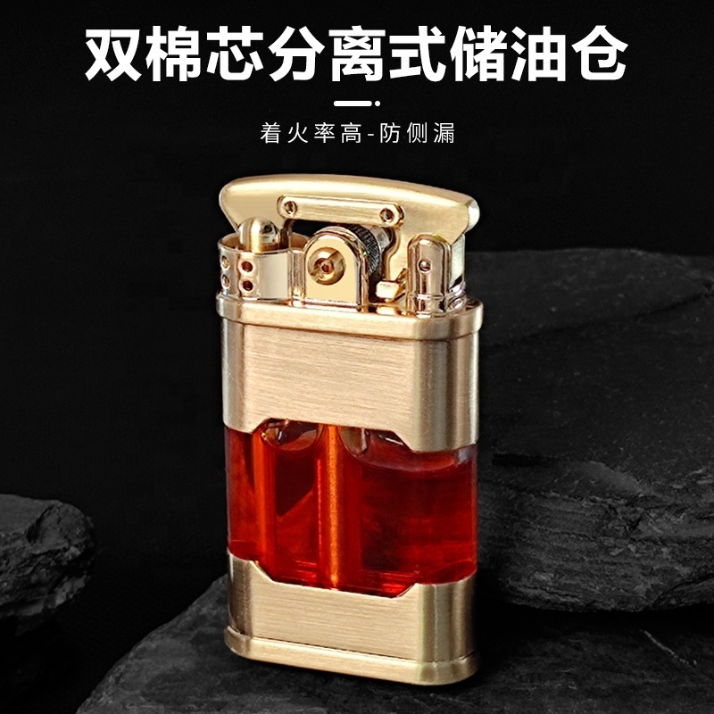 CHIEF Oil Kerosene Vintage Compact Mini Pure Copper Brass Custom Metal Refilling Special Flint  Lighter