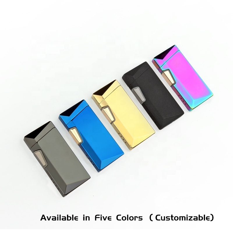 JOBON Custom Logo customized metal Wholesale Cigarette  Electric Electronic Rechargeable Double Arc USB chargeing Lighter