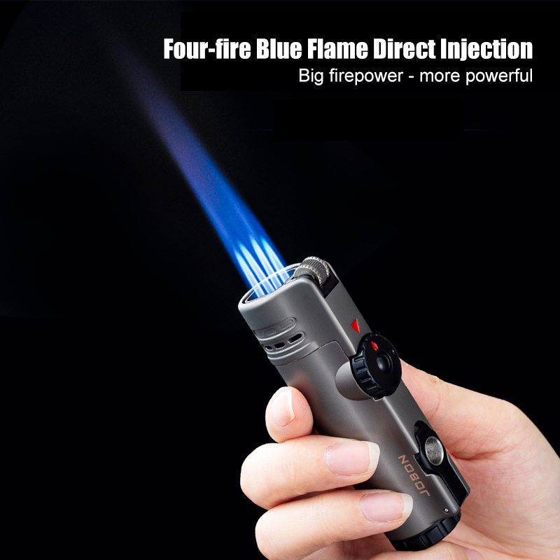 JOBON Portable Jet Flame Torch Lighter With Cigar Punch Gas Butane Refillable For Cigarette Smoking Accessory With Gift Box