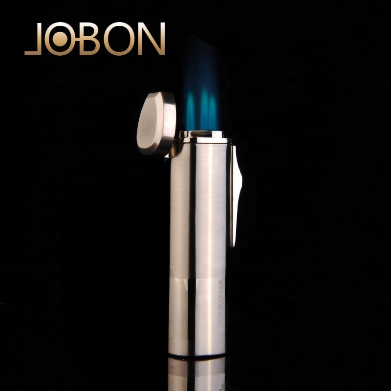 JOBON cigar cigarette smoke jet flame customized butane Wholesale Gas Torch Lighter Custom logo For Cigarette Cigar