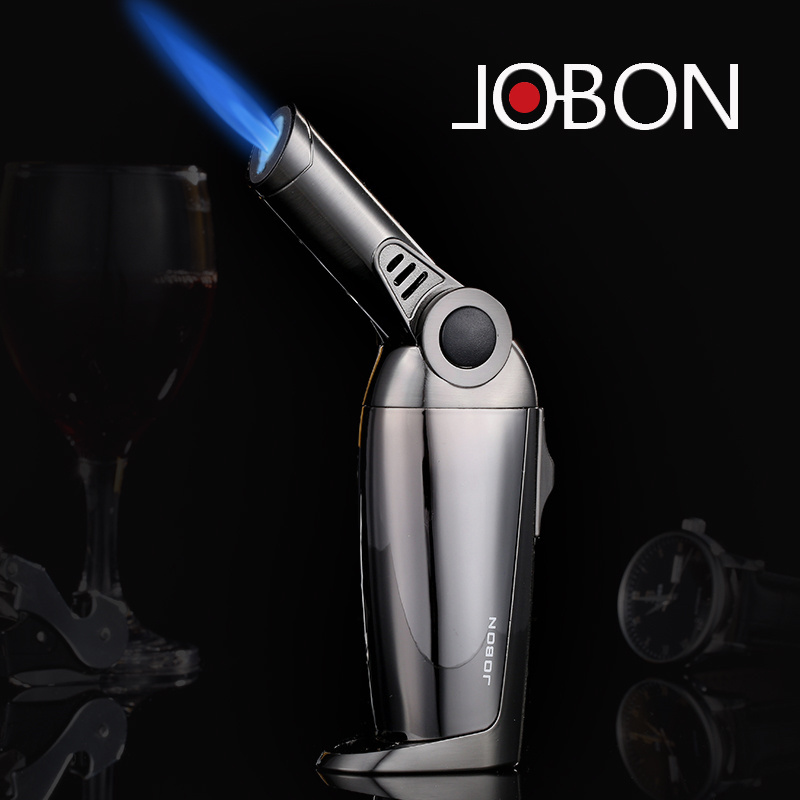 JOBON Cigar Cigarette Candle Kitchen BBQ Customized Custom logo Refillable Jet Flame Butane Gas Gun torch lighter