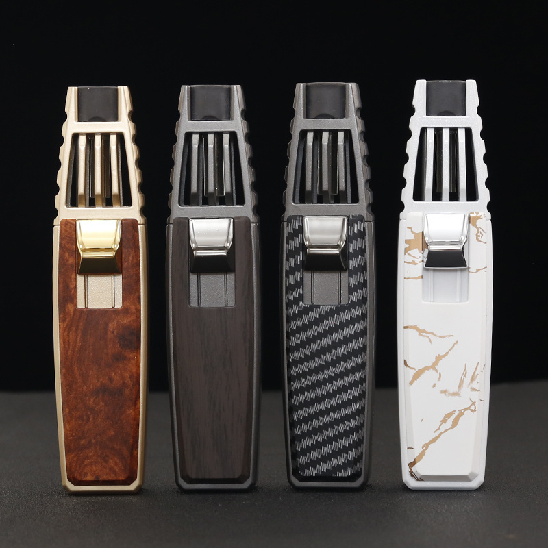 JOBON Cigar Blow Torch Gun BBQ Kitchen Smoke Metal Wholesale Cigarette Customized Jet Flame Butane Gas  Lighter Custom Logo