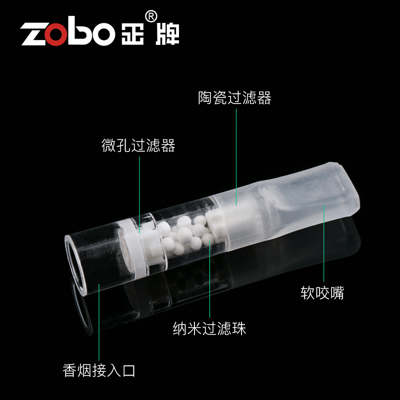 ZOBO Wholesale Disposable Cigarette Filter Smoking Holder Smoking Tools Healthy Smoking Food Grade Plastic OEM Logo