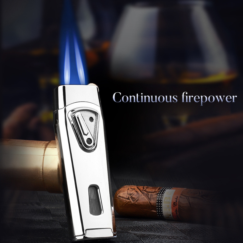 JOBON New Style Jet Double Flame Metal Torch Lighter Gas Butane Refillable For Cigar Cigarette Smoking Accessory With Gift Box