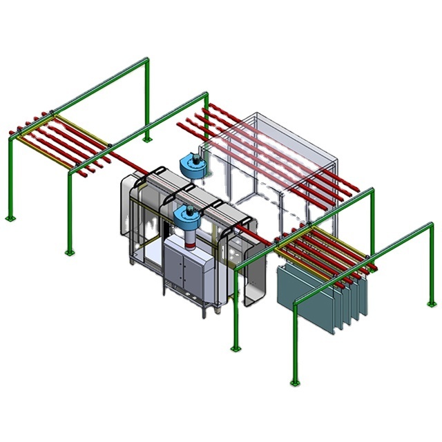 High Efficiency Manual Powder Coating Line for Metal Surface Treatment