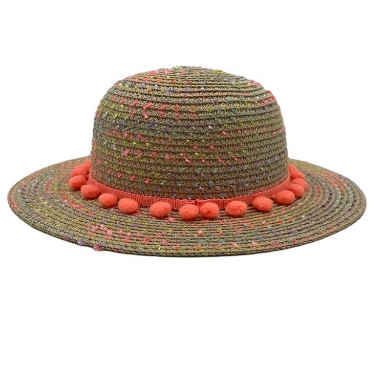 Camel Hats for Women Cowgirls Outdoor Picnic Straw Bucket Sun Hat with Rope Wholesale Wide Brim Khaki Plain Female Custom Color