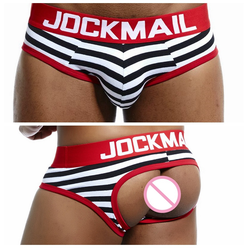 JOCKMAIL open back crotch underwear for men Exposed ass Gay boy shorts Underpants sexy gay boxer briefs for men