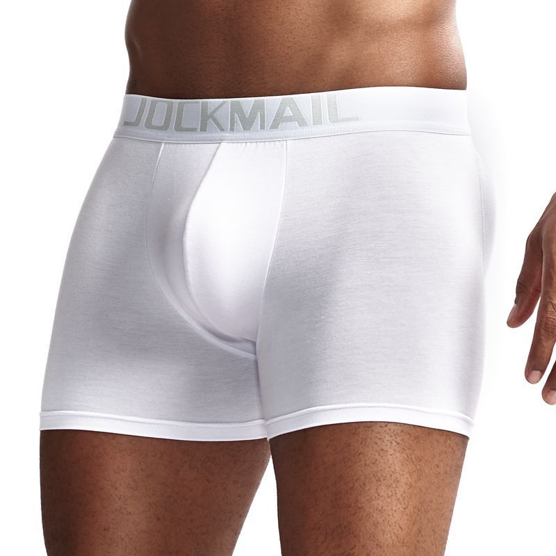 JOCKMAIL brand boxer shorts push-up cup sexy plump hip shaping men underwear pure cotton breathable False ass pad underpants