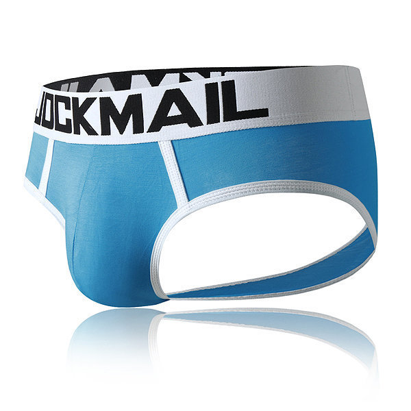 JOCKMAIL Sissy gay open crotch briefs Men's underwear low waist sexy ass exposed Modal Breathable Boxer Briefs