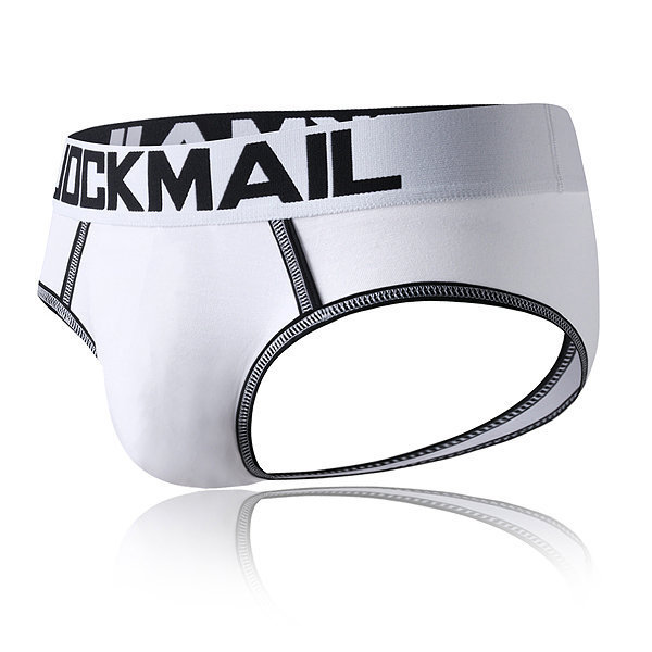 JOCKMAIL bare hip briefs modal boxer soft comfortable Open back men underwear white sexy gay jockstrap Sporty sissy underpants