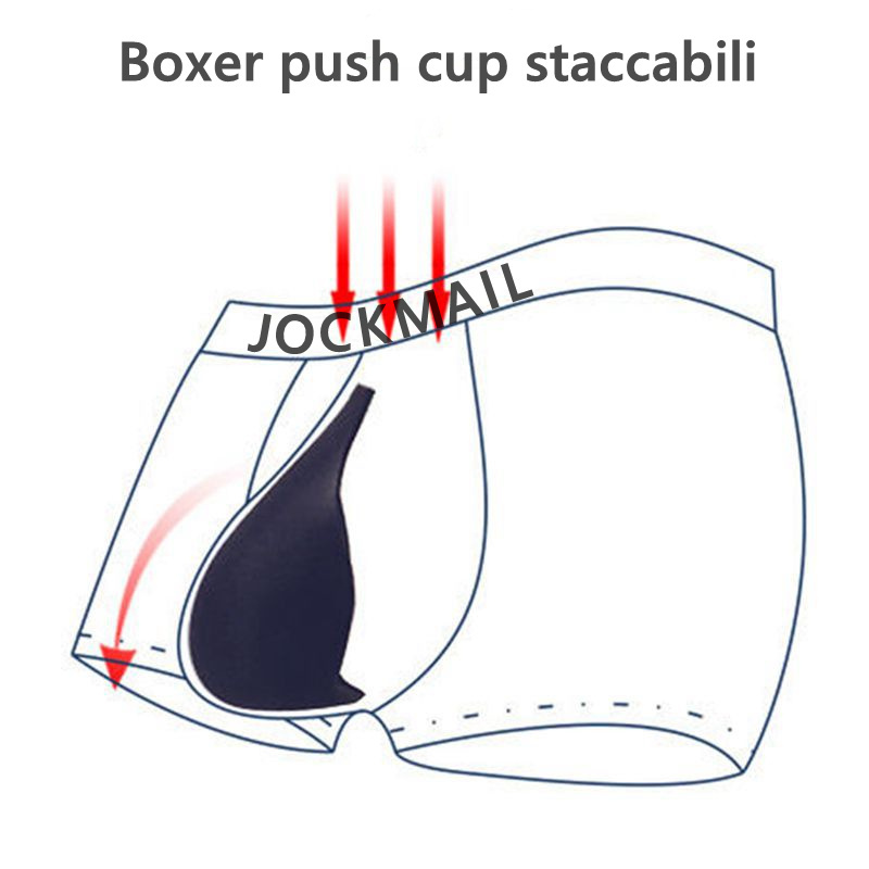 JOCKMAIL Men's underwear Push the cup Gay boxer 3D stereo U convex shape briefs underpants cotton padding for buttocks briefs