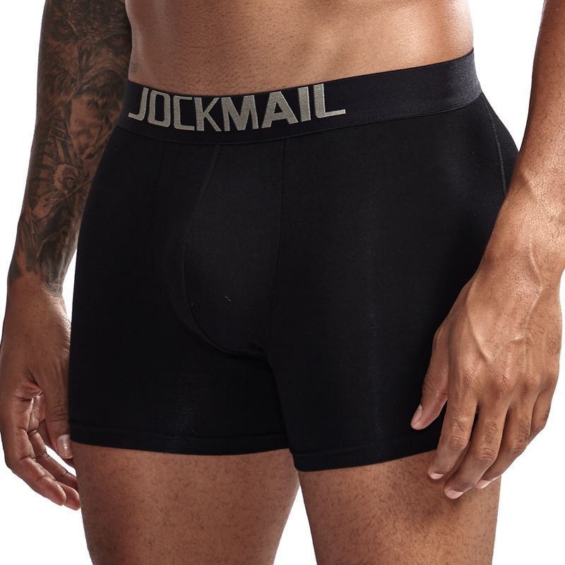 JOCKMAIL brand boxer shorts push-up cup sexy plump hip shaping men underwear pure cotton breathable False ass pad underpants