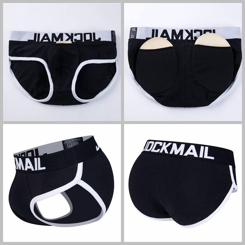 JOCKMAIL Removable Pad Men's underwear Push the cup Padding Briefs Boxer Fake Ass Foam Gym Sports Underpants Shorts