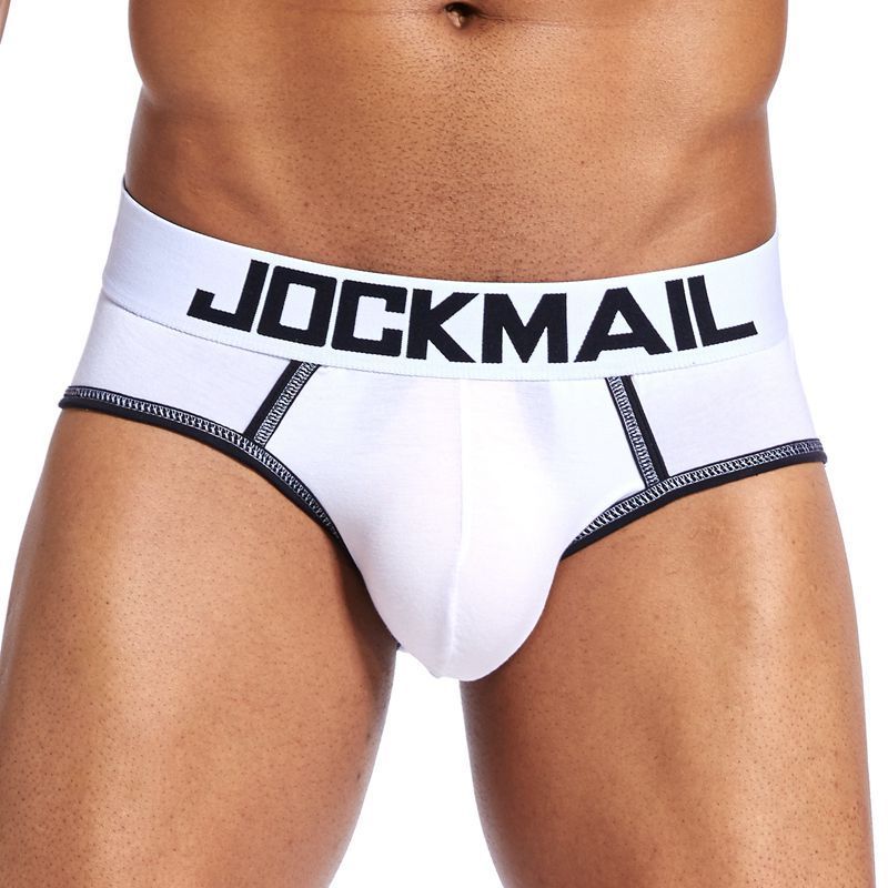 JOCKMAIL bare hip briefs modal boxer soft comfortable Open back men underwear white sexy gay jockstrap Sporty sissy underpants