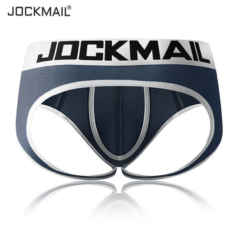 JOCKMAIL Sissy gay open crotch briefs Men's underwear low waist sexy ass exposed Modal Breathable Boxer Briefs