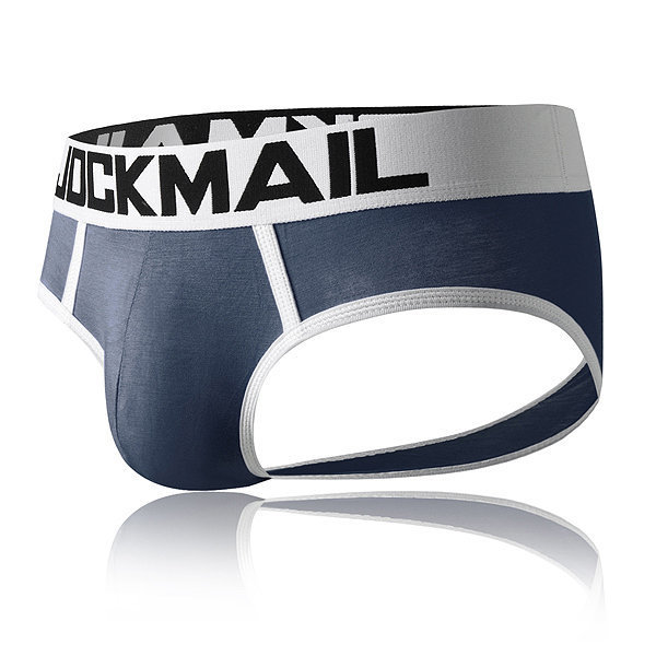 JOCKMAIL Sissy gay open crotch briefs Men's underwear low waist sexy ass exposed Modal Breathable Boxer Briefs