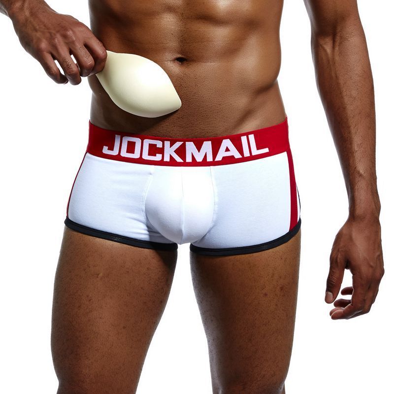 JOCKMAIL Men's underwear Push the cup Gay boxer 3D stereo U convex shape briefs underpants cotton padding for buttocks briefs