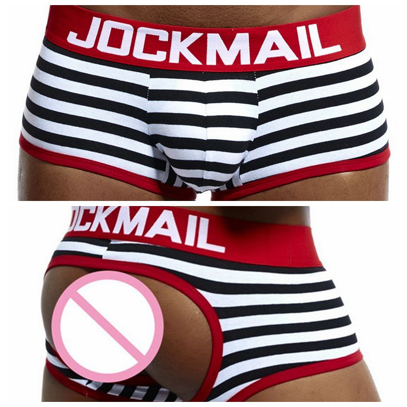 JOCKMAIL open back crotch underwear for men Exposed ass Gay boy shorts Underpants sexy gay boxer briefs for men