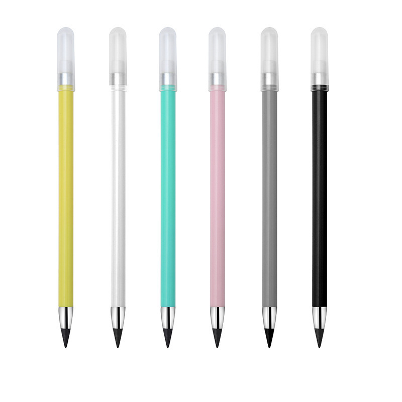 Christmas Gift Inkless Pencil Metal Inkless Pen Silver Anodized Aluminium Everlasting Plastic Pencil