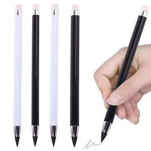 Christmas Gift Inkless Pencil Metal Inkless Pen Silver Anodized Aluminium Everlasting Plastic Pencil