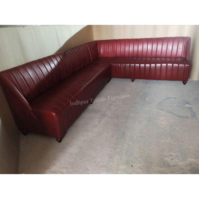 Banquette seating L shape Retro restaurant diner booth for sale PU leather cheap price sofa set