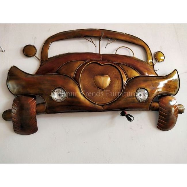 Wholesale metal crafts iron mini car wall hanging decorative wall hanging home decoration items