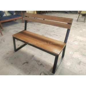 Modern Design Public Seating Back Patio Cheap Park Indoor outdoor metal wooden bench