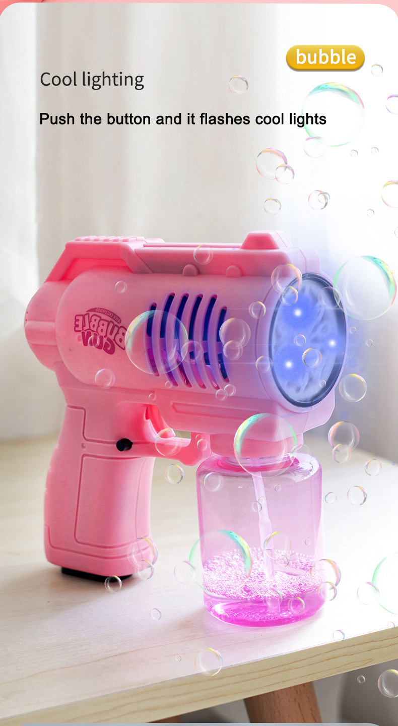 Summer Toy 2023 New Arrivals Hot Selling Supplies Led Lights Soap Blower Children Bubble Machine Kids Toys Bubble Gun For Party