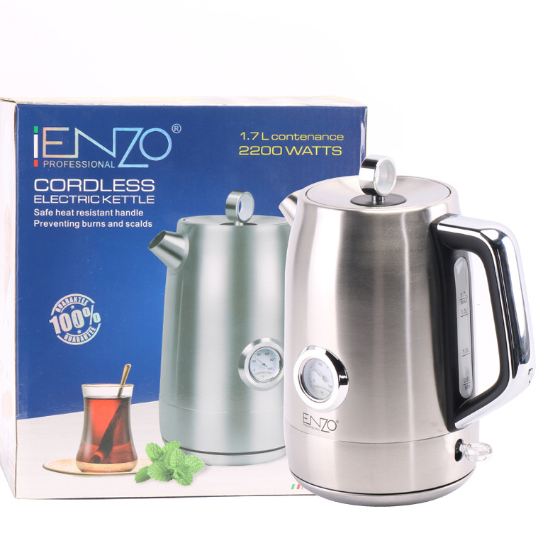 ENZO Household Hotel Home Appliances 1.7L Stainless Boiling Hot Water Kettle Electric Tea Kettle With Tray Set