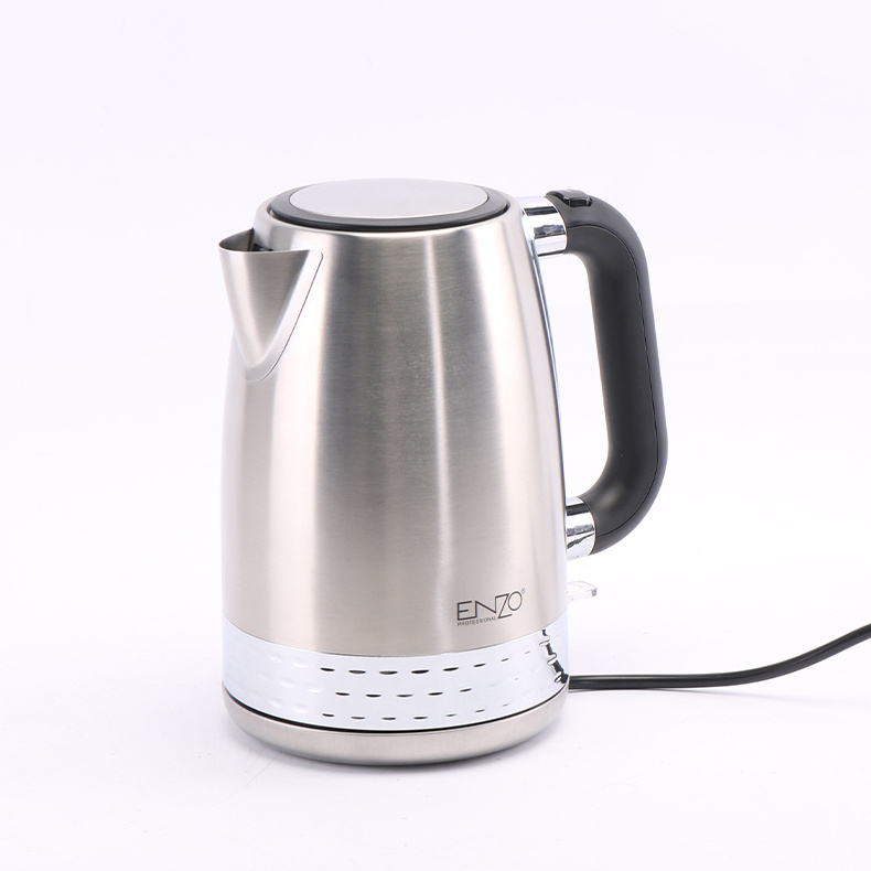 ENZO 1.7L High Quality Portable Home Kitchen Appliance Coffee Tea Hot Water Fast Boils Electric Stainless Steel Kettle Wholesale