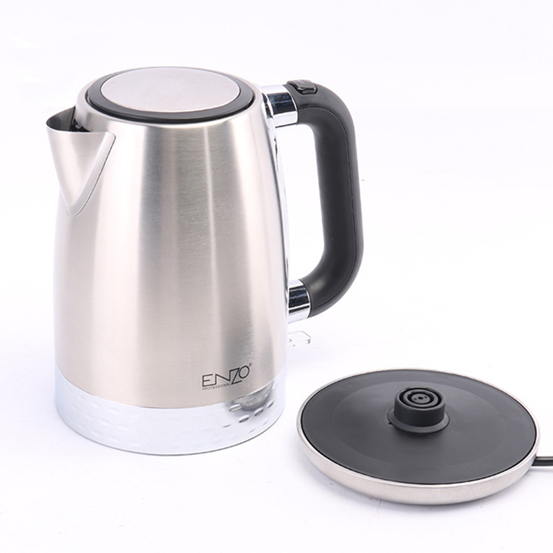 ENZO 1.7L High Quality Portable Home Kitchen Appliance Coffee Tea Hot Water Fast Boils Electric Stainless Steel Kettle Wholesale