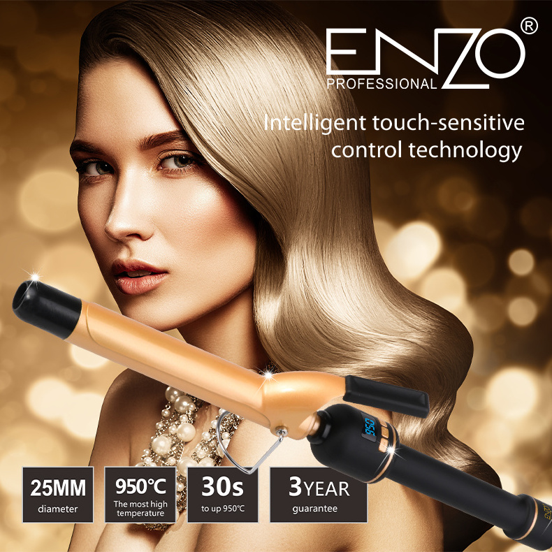 ENZO Top Selling Travel Negative Ion Curling Wand Keratin Ceramic Best Barbershop Tools Hair Curler Fast Heating Curling Irons