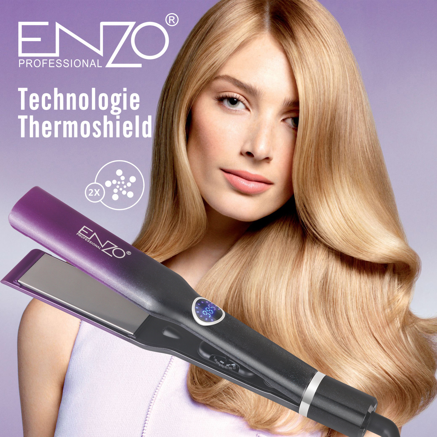 ENZO Brazilian Titanium Flat Iron Professional Salon Planchas Para Cabello Negative Ion Keratin Treatment Hair Straighter