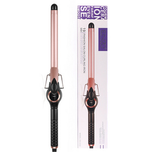 ENZO Titanium Ceramic Automatic Rotating Hair Curler Private label Curling Wand Long Barrel Curling Iron